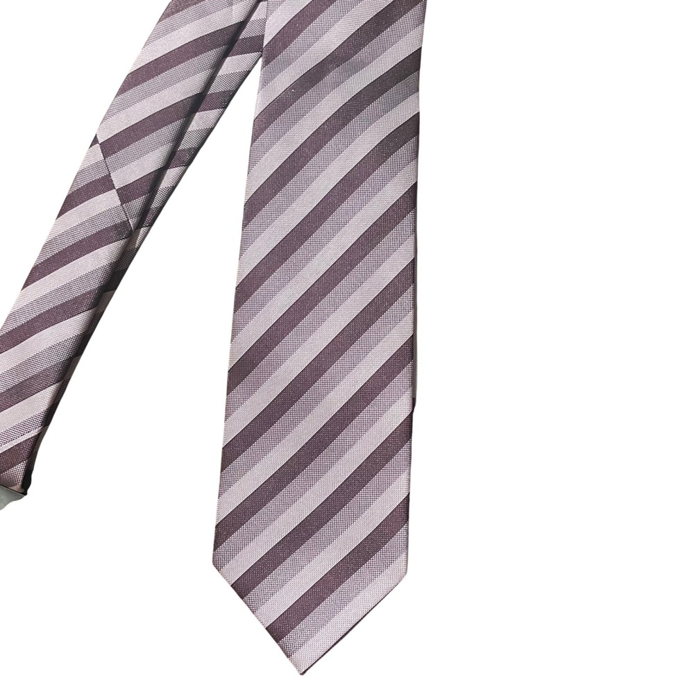 Gianfranco Italy‎ Mens Purple Lavender Diagonal Striped Silk Blend Necktie Tie